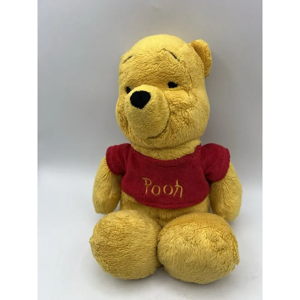 Disney Winnie The Pooh Plush Bear Red Shirt Stuffed Animal Toy 10 Inch